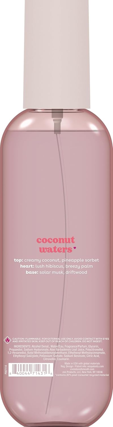 image:imageeos Cashmere Body Mist Jasmine Peach Body Spray for Women Hair Mist Floral Perfume Moisturizing Hyaluronic Acid Glycerin Vegan Crueltyfree 6 fl ozCoconut Waters