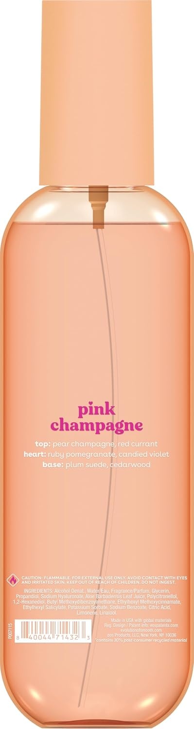 image:imageeos Cashmere Body Mist Jasmine Peach Body Spray for Women Hair Mist Floral Perfume Moisturizing Hyaluronic Acid Glycerin Vegan Crueltyfree 6 fl ozPink Champagne