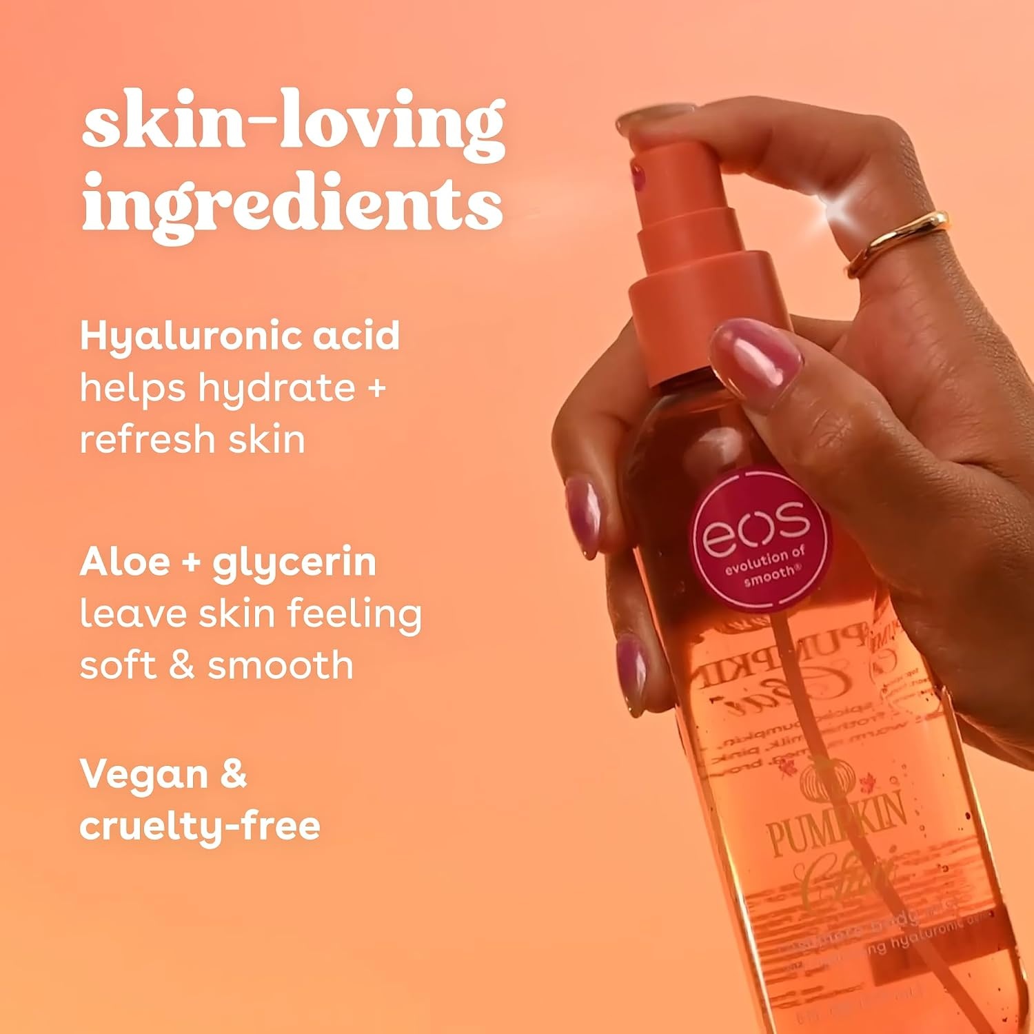 image:imageeos Cashmere Body Mist Jasmine Peach Body Spray for Women Hair Mist Floral Perfume Moisturizing Hyaluronic Acid Glycerin Vegan Crueltyfree 6 fl ozPumpkin Chai