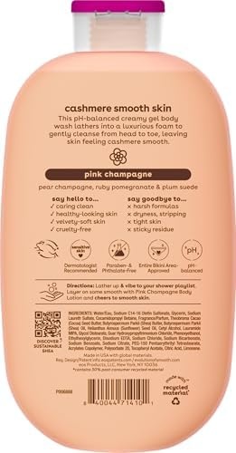 image:imageeos Cashmere Body Wash Jasmine Peach Moisturizing Body Wash Creamy Gel Formula with Shea Butter Glycerin Vitamin E pH Balanced Sensitive Skin Vegan 16 fl ozPink Champagne