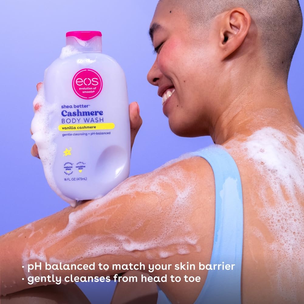 image:imageeos Cashmere Body Wash Jasmine Peach Moisturizing Body Wash Creamy Gel Formula with Shea Butter Glycerin Vitamin E pH Balanced Sensitive Skin Vegan 16 fl ozVanilla
