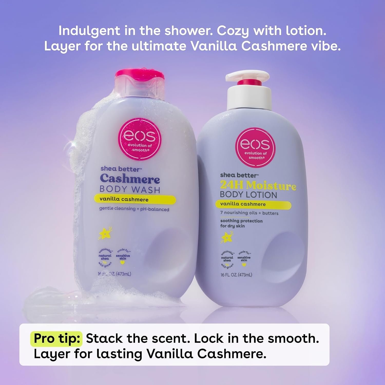 image:imageeos Cashmere Body Wash Jasmine Peach Moisturizing Body Wash Creamy Gel Formula with Shea Butter Glycerin Vitamin E pH Balanced Sensitive Skin Vegan 16 fl ozVanilla