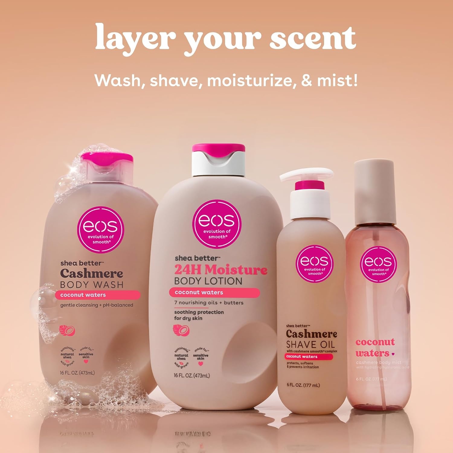 image:imageeos Cashmere Shave Oil Pink Champagne Moisturizing Shea Butter 6 fl ozCoconut