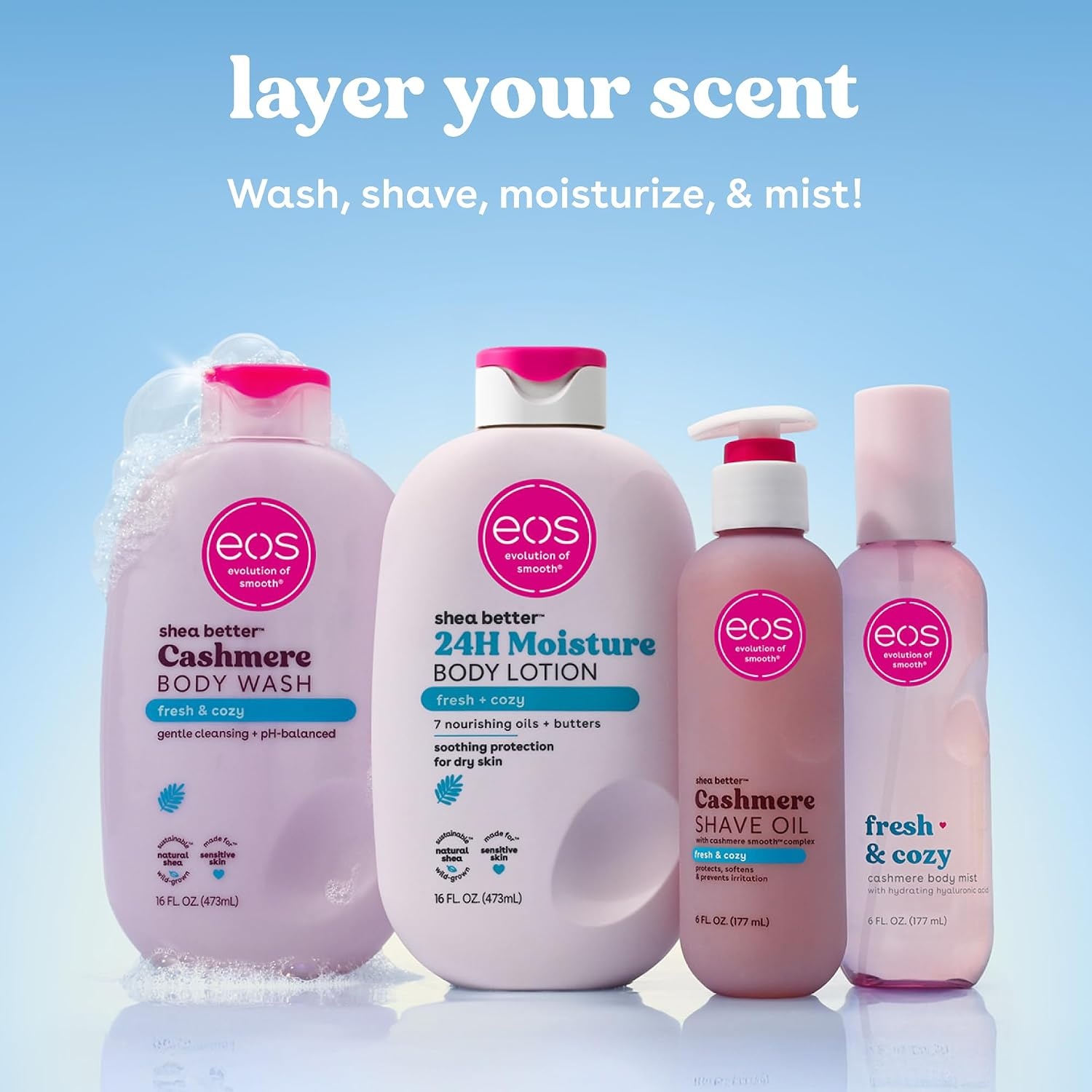 image:imageeos Cashmere Shave Oil Pink Champagne Moisturizing Shea Butter 6 fl ozFresh Cozy