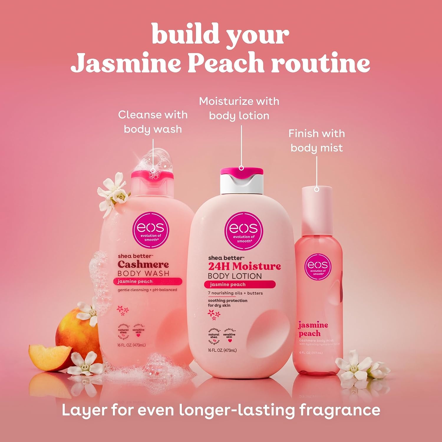 image:imageeos Shea Better 24H Moisture Body Lotion Jasmine Peach 16 fl ozJasmine Peach