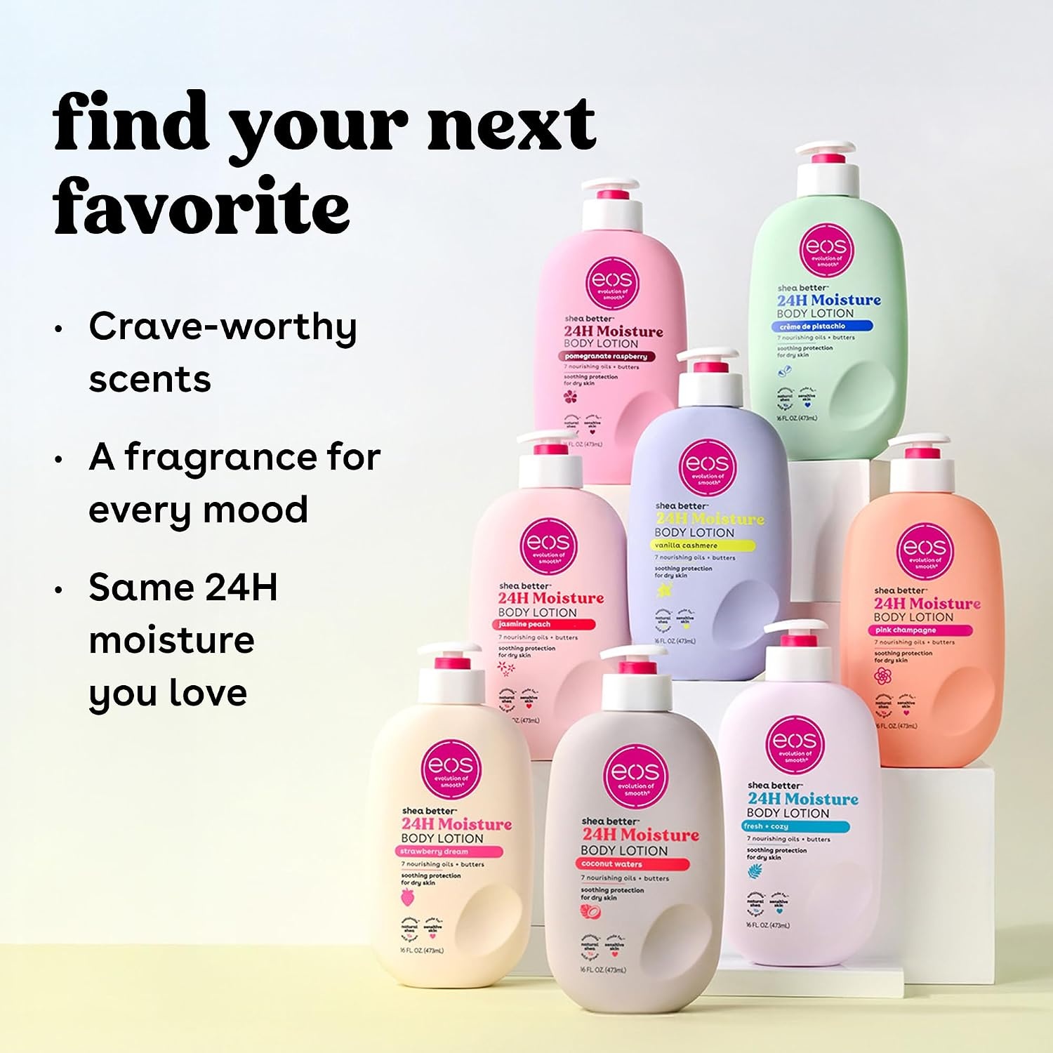 image:imageeos Shea Better 24H Moisture Body Lotion Jasmine Peach 16 fl ozPomegranate Raspberry