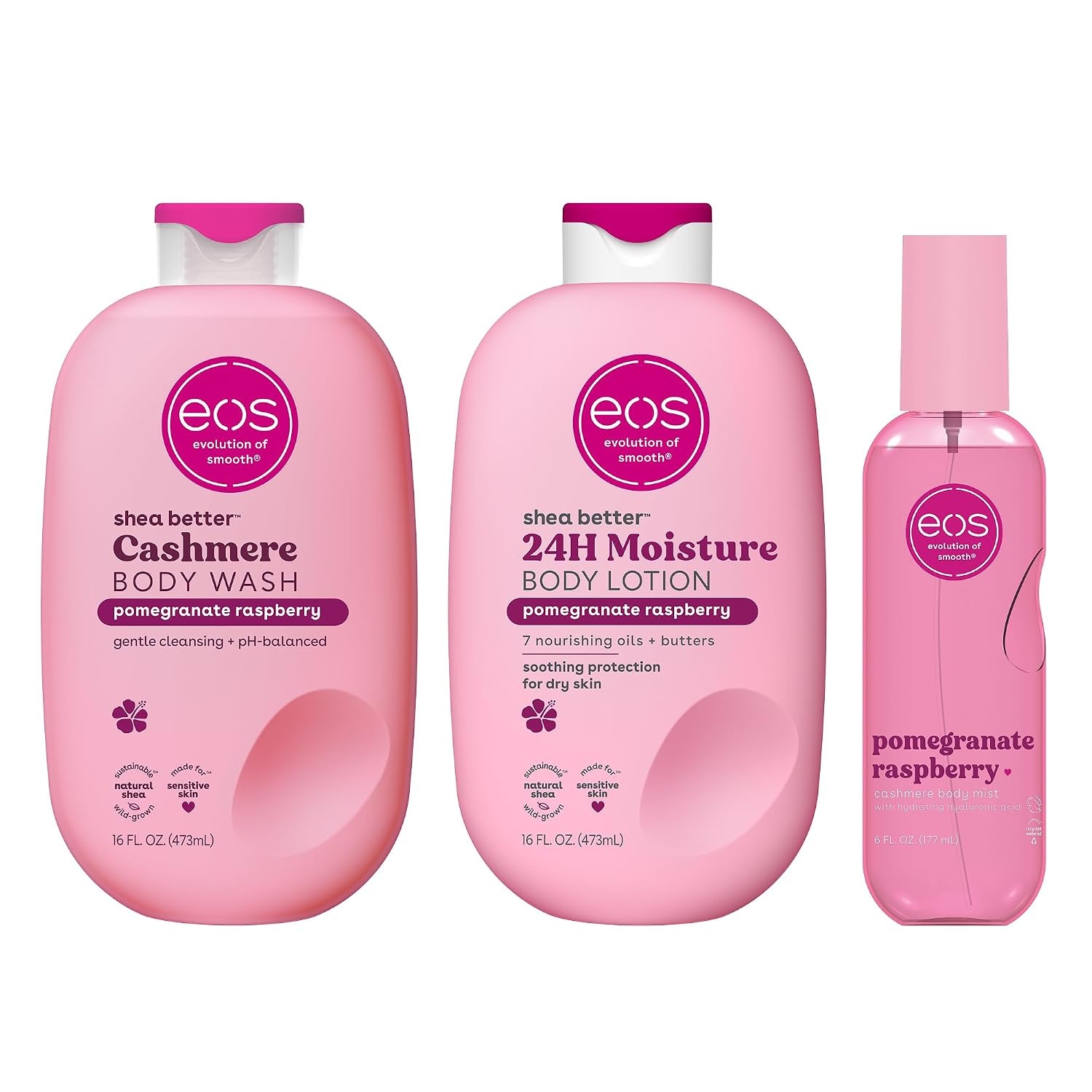 image:imageeos Shea Better 24H Moisture Body Lotion Jasmine Peach 16 fl ozPomegranate Raspberry