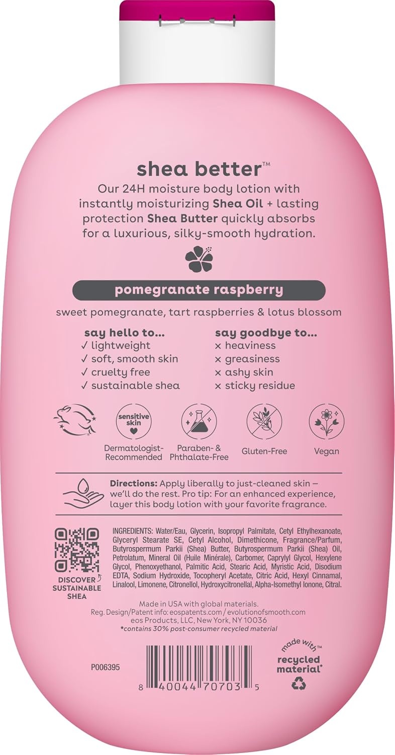 image:imageeos Shea Better 24H Moisture Body Lotion Jasmine Peach 16 fl ozPomegranate Raspberry
