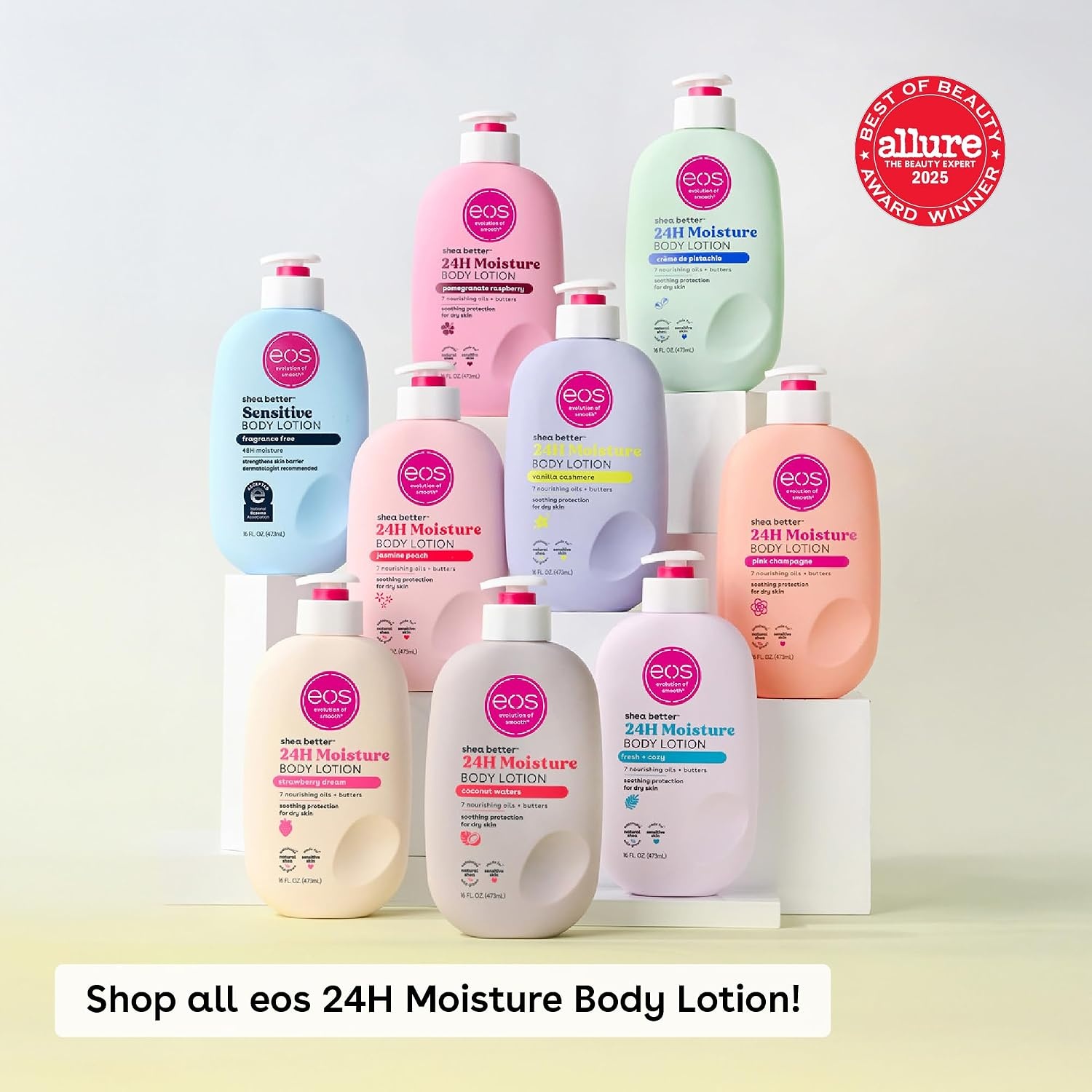 image:imageeos Shea Better 24H Moisture Body Lotion Jasmine Peach 16 fl ozPomegranate Raspberry