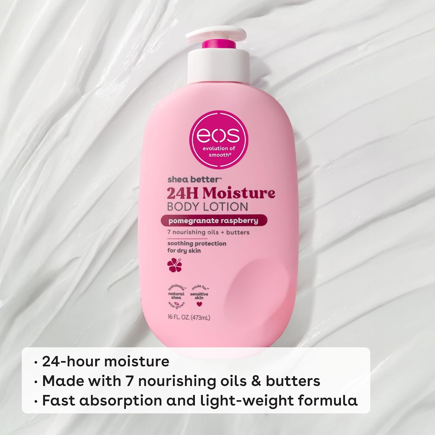 image:imageeos Shea Better 24H Moisture Body Lotion Jasmine Peach 16 fl ozPomegranate Raspberry