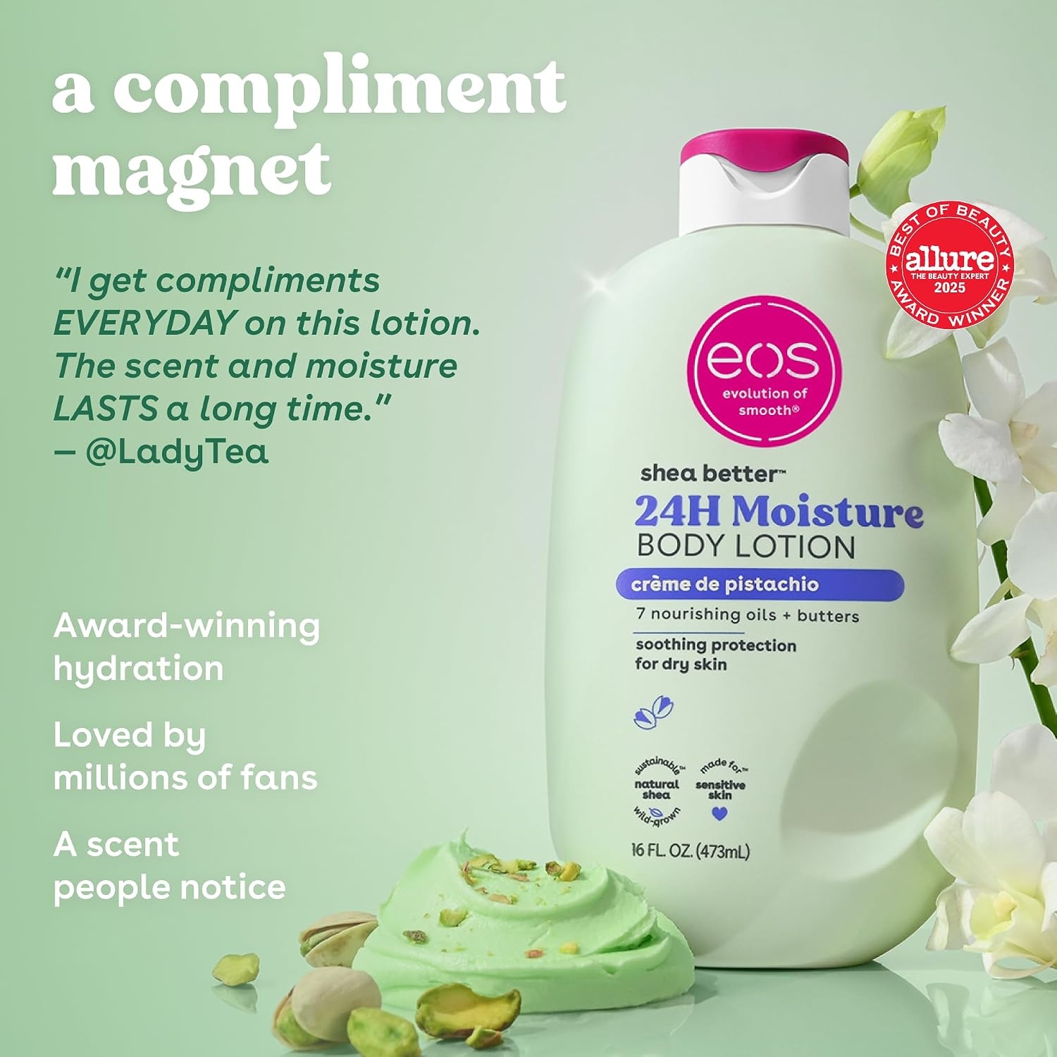 image:imageeos Shea Better 24H Moisture Body Lotion Pink Champagne 16 fl ozPistachio