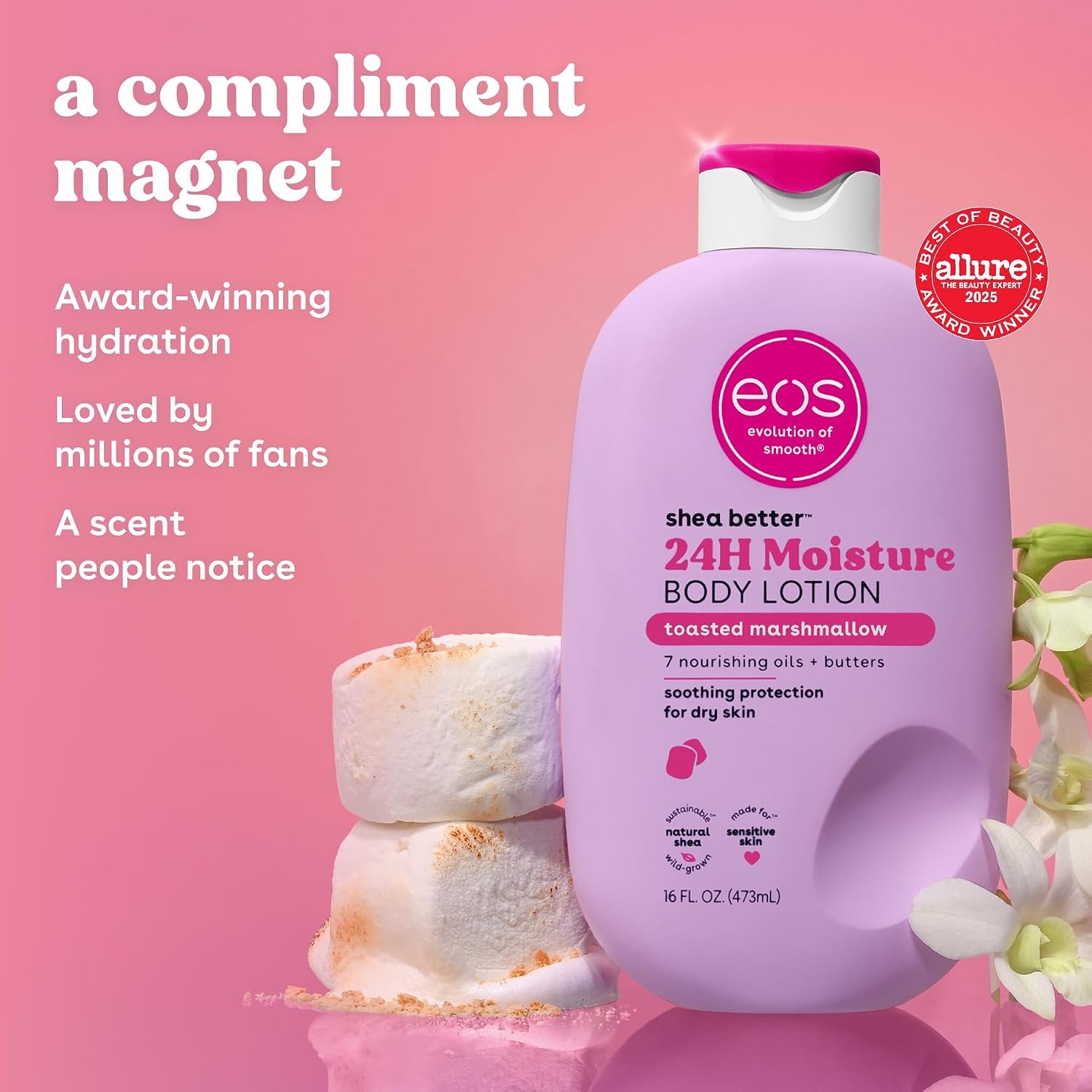 image:imageeos Shea Better 24H Moisture Body Lotion Pink Champagne 16 fl ozToasted Marshmallow