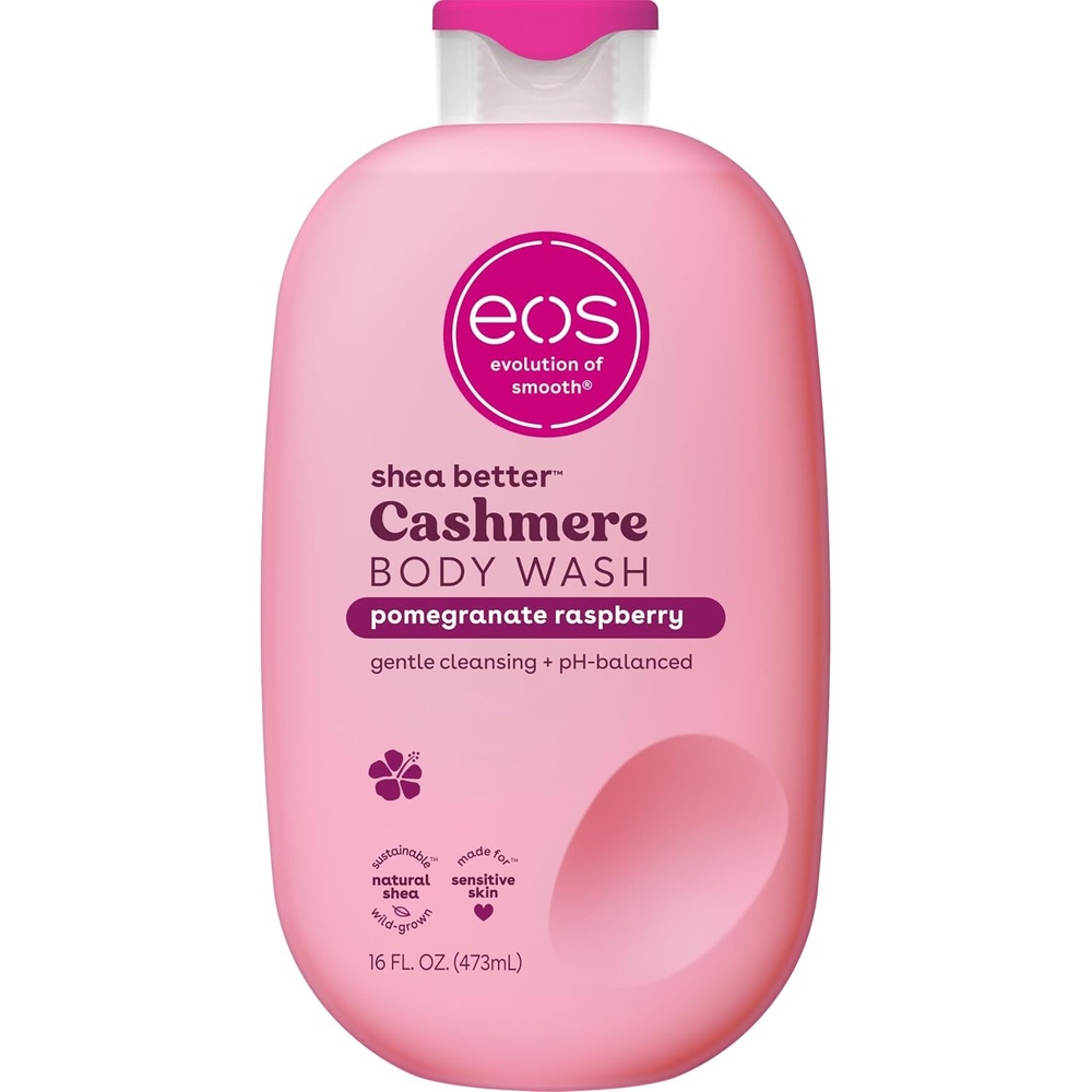 image:imageeos Cashmere Body Wash Jasmine Peach Moisturizing Body Wash Creamy Gel Formula with Shea Butter Glycerin Vitamin E pH Balanced Sensitive Skin Vegan 16 fl ozPomegranate Raspberry