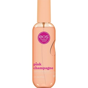 eos Cashmere Body Mist, Jasmine Peach, Body Spray for Women, Hair Mist, Floral Perfume, Moisturizing, Hyaluronic Acid, Glycerin, Vegan, Cruelty-free, 6 fl oz(Pink Champagne)