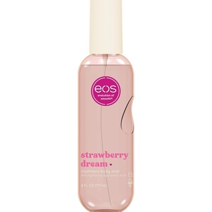 eos Cashmere Body Mist, Jasmine Peach, Body Spray for Women, Hair Mist, Floral Perfume, Moisturizing, Hyaluronic Acid, Glycerin, Vegan, Cruelty-free, 6 fl oz(Strawberry Dream)