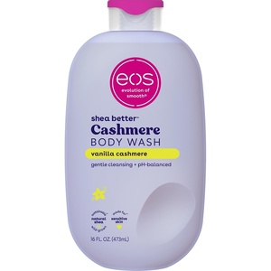 eos Cashmere Body Wash – Jasmine Peach, Moisturizing Body Wash, Creamy Gel Formula, with Shea Butter, Glycerin, Vitamin E, pH Balanced, Sensitive Skin, Vegan, 16 fl oz(Vanilla Cashmere)