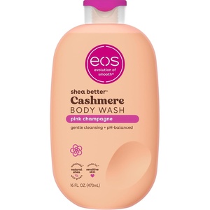eos Cashmere Body Wash – Jasmine Peach, Moisturizing Body Wash, Creamy Gel Formula, with Shea Butter, Glycerin, Vitamin E, pH Balanced, Sensitive Skin, Vegan, 16 fl oz(Pink Champagne)