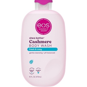 eos Cashmere Body Wash – Jasmine Peach, Moisturizing Body Wash, Creamy Gel Formula, with Shea Butter, Glycerin, Vitamin E, pH Balanced, Sensitive Skin, Vegan, 16 fl oz(Fresh & Cozy)