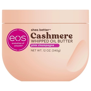 eos Cashmere Whipped Oil Body Butter, Pink Champagne, 72 Hour Weightless Moisture For Dry Skin, Rich Formula and Deep Hydration, Body Care, 12 oz(Pink Champagne)