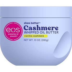eos Cashmere Whipped Oil Body Butter, Pink Champagne, 72 Hour Weightless Moisture For Dry Skin, Rich Formula and Deep Hydration, Body Care, 12 oz(Vanilla Cashmere)