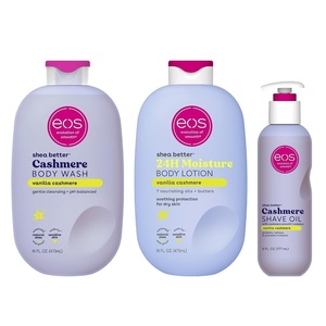 eos Shower Essentials Bundle- Body Lotion, Body Wash, Shave Oil – Vanilla Cashmere